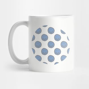 Placid Blue Round Happy Face with Smile Pattern Mug